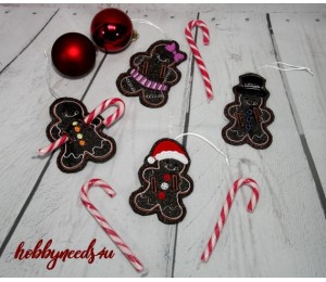 Stickserie ITH - Gingerbread Lebkuchenmann Gutschein Süßigkeiten Halter